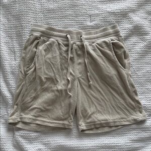 Cotton On Light Tan French Terry Drawstring Shorts